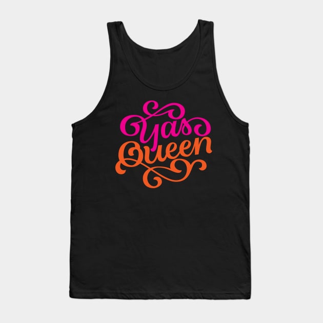 Yas Queen Cute Lettering Tank Top by polliadesign